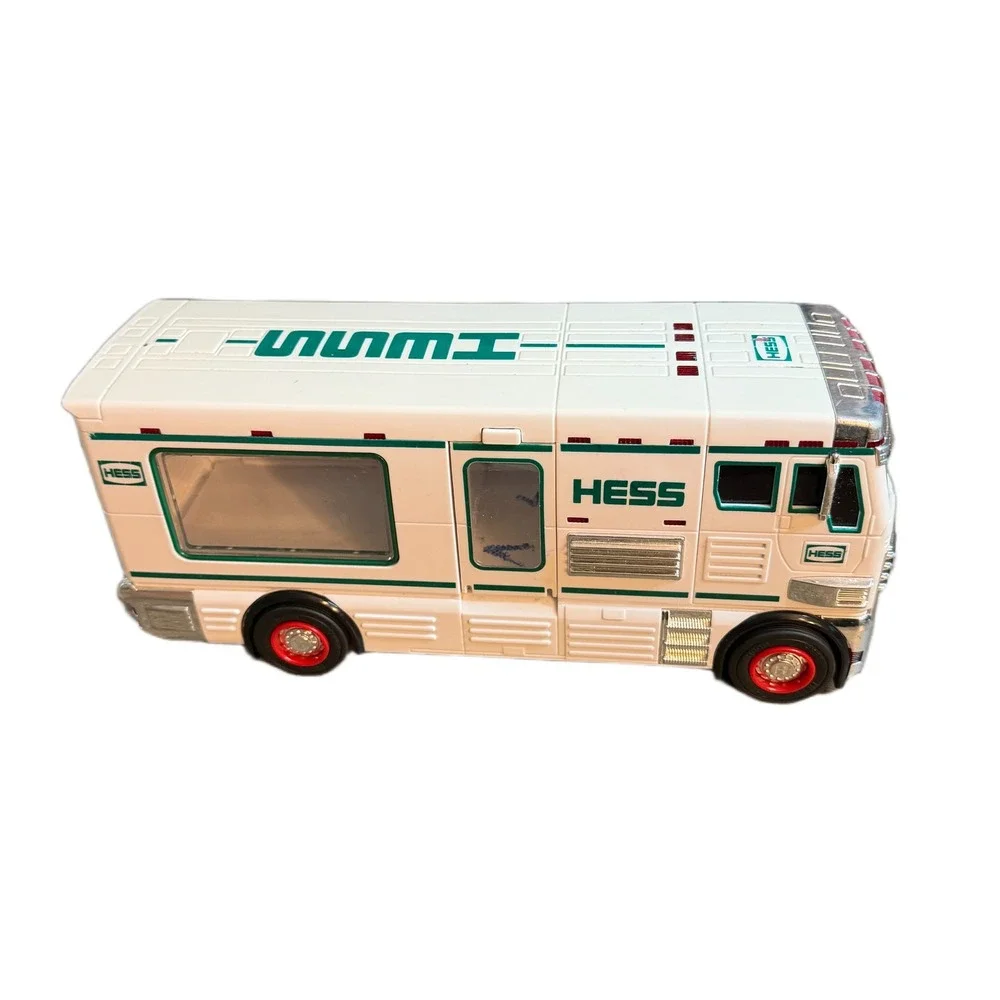 Hess Toy Truck 1998 Recreational Vehicle RV White Green Chrome Vintage Toy